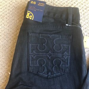 Tory Burch 26 black jeans skinny fit NWT